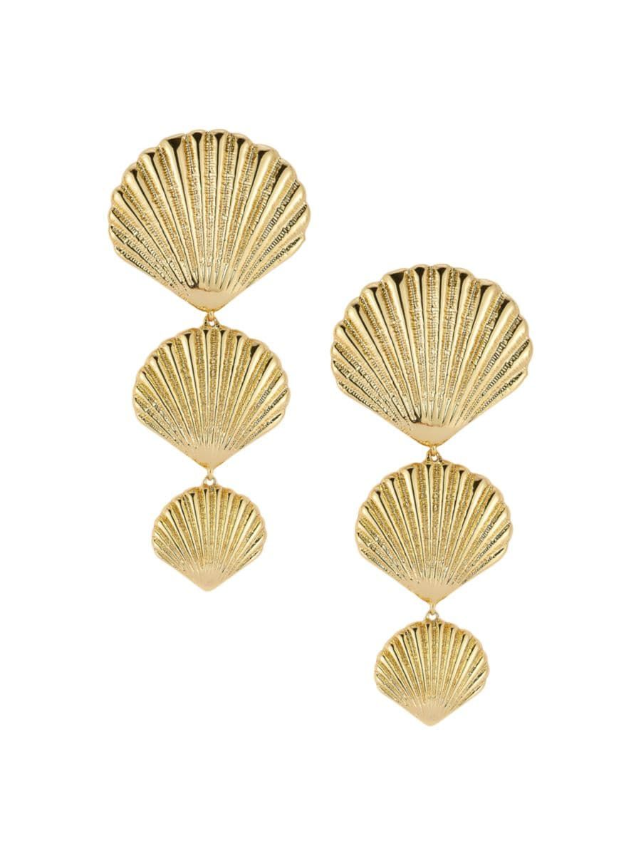 Anisah Lux 14K-Gold-Plated Clamshell Drop Earrings | Saks Fifth Avenue