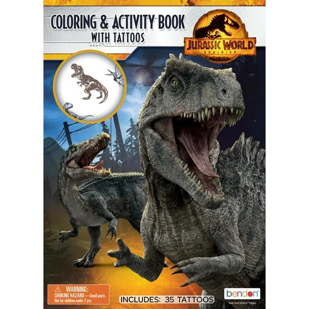 Jurassic World 48 Page Coloring Book with Temporary Tattoos, Paperback | Walmart (US)