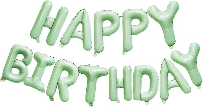 KALOR Olive Green Happy Birthday Balloons Banner, 16 Inch Mylar Foil Letters Balloon Sign for Bir... | Amazon (US)