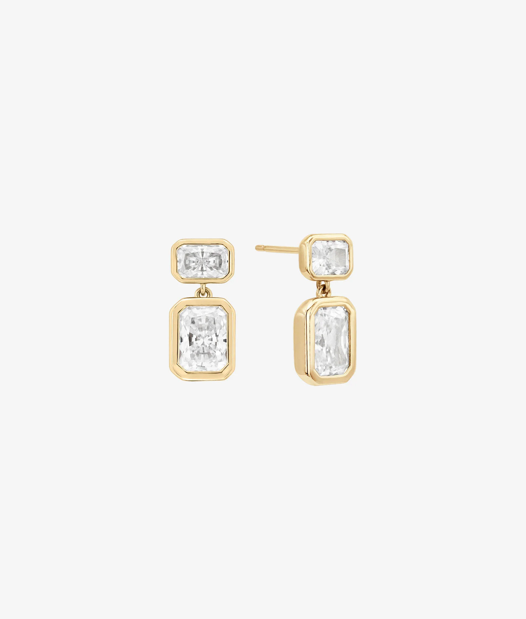 SHASHI Emerald Baguette Drop Earrings | Splendid