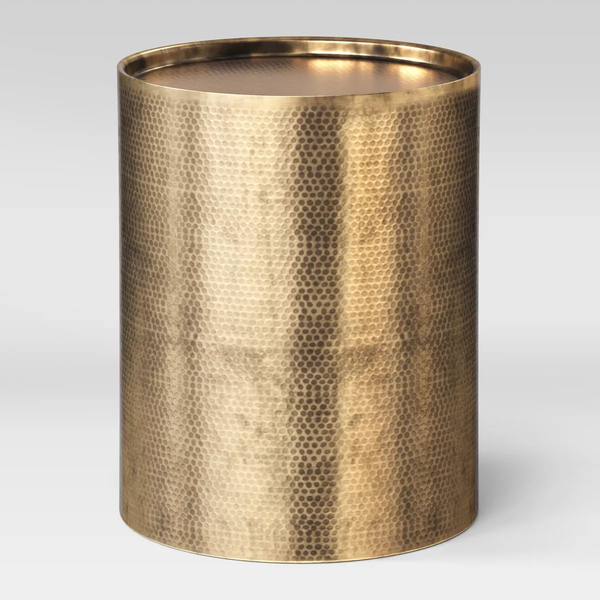 Manila Cylinder Drum Side Table Gold - Threshold™: Modern Luxury Metal No Assembly Required | Target