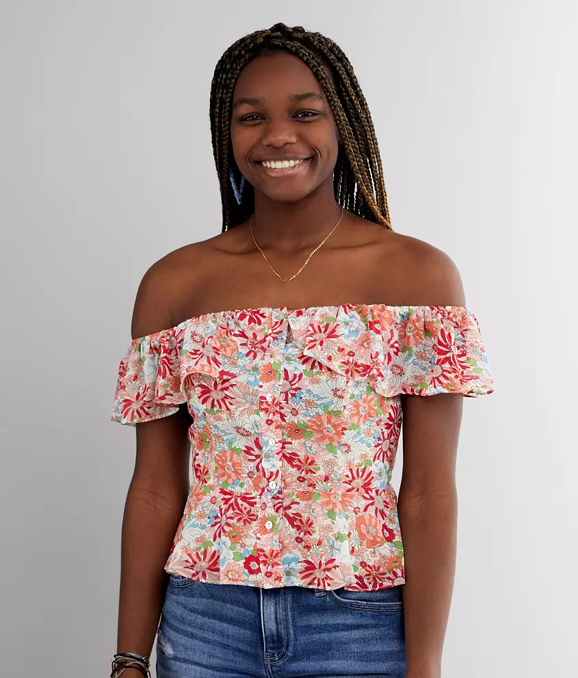 Essue Floral Off The Shoulder Chiffon Top | Buckle