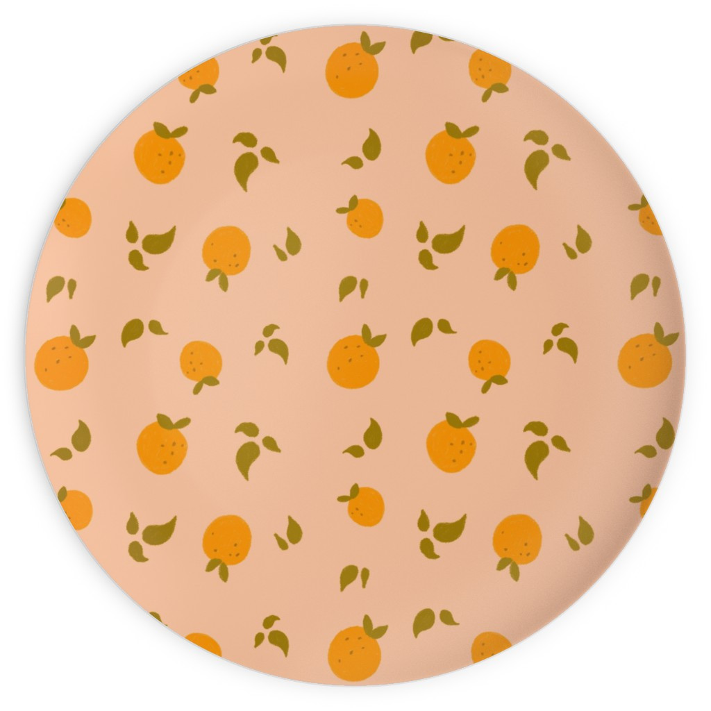 Oranges & Leaves on Peach Plates | Shutterfly