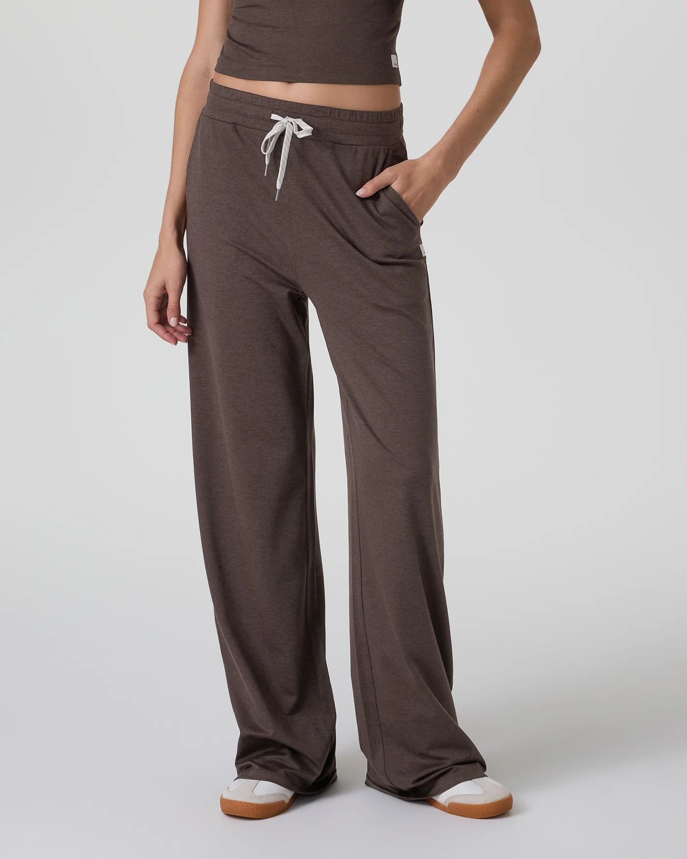 Halo Essential Wideleg Pant | Java Heather | Vuori | Vuori Clothing (US & Canada)
