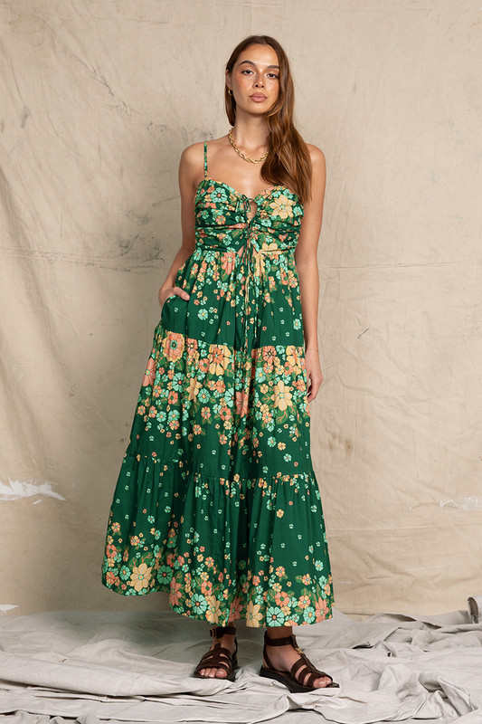 Poseidon Halter Dress in Emerald | Bohemian Traders