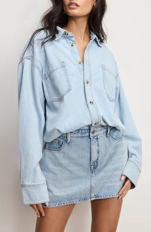 Good American Denim Shirtdress in Indigo795 at Nordstrom, Size Xx-Large | Nordstrom
