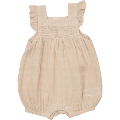Angel Dear | Solid Muslin Soft Linen Smocked Overall Shortie | Organic Cotton (Multicolor, Size 6-12 | Maisonette