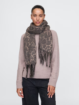 Leopard Fringe Scarf | Gap (US)
