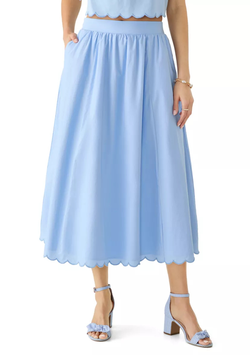 Women's Scallop Hem Midi Skirt | Belk