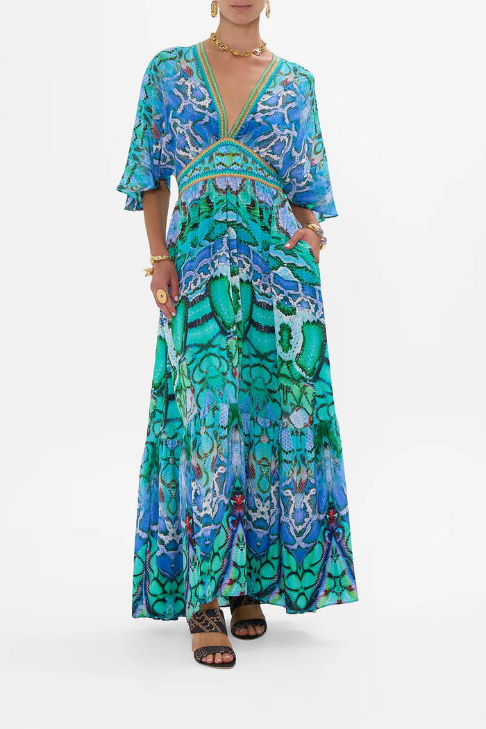 Camilla WAISTED DRESS WITH HEM RUFFLE LAND OF WONDER | Nordstrom | Nordstrom