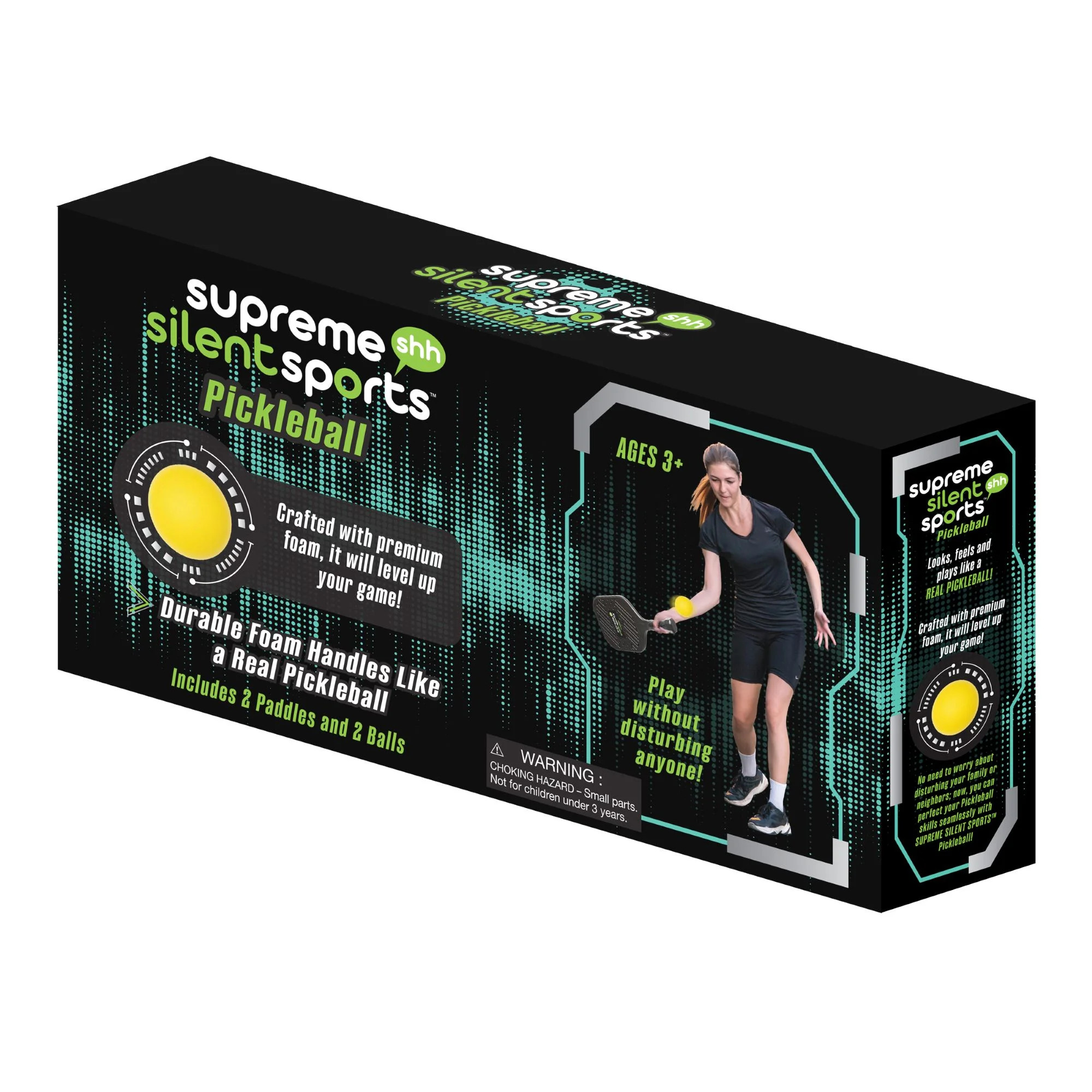 Supreme Silent Sports Pickleball Kit, 2 Durable Foam Handles and 2 Balls | Walmart (US)