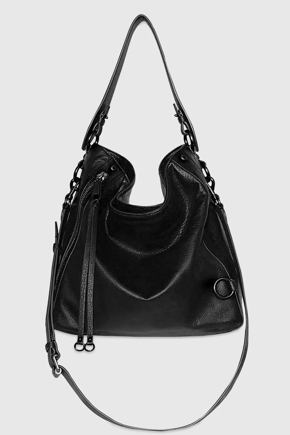 Rebecca Minkoff M.A.B. Hobo Bag In Black/Black Shellac | Rebecca Minkoff
