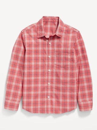 Patterned Poplin Built-In Flex Shirt for Boys | Old Navy (US)