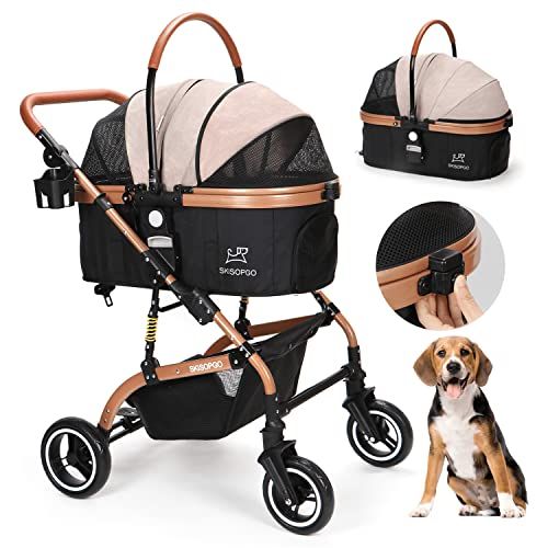 Amazon.com: SKISOPGO 3-in-1 Pet Strollers for Small Medium Dogs Cat with Detachable Carrier Folda... | Amazon (US)