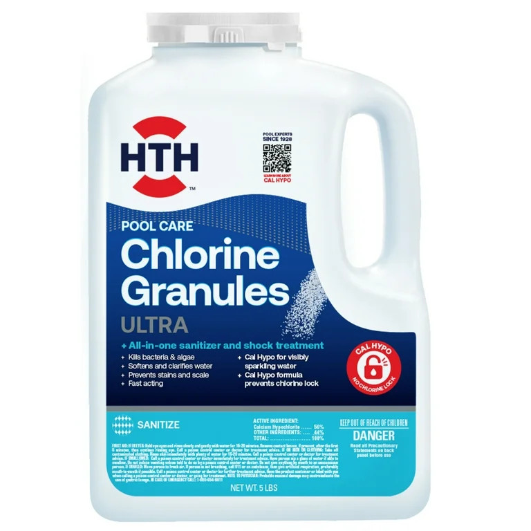 HTH Pool Care Chlorine Granules, Pool Chemical Sanitizer, 5 lbs, for Daily Chlorination | Walmart (US)