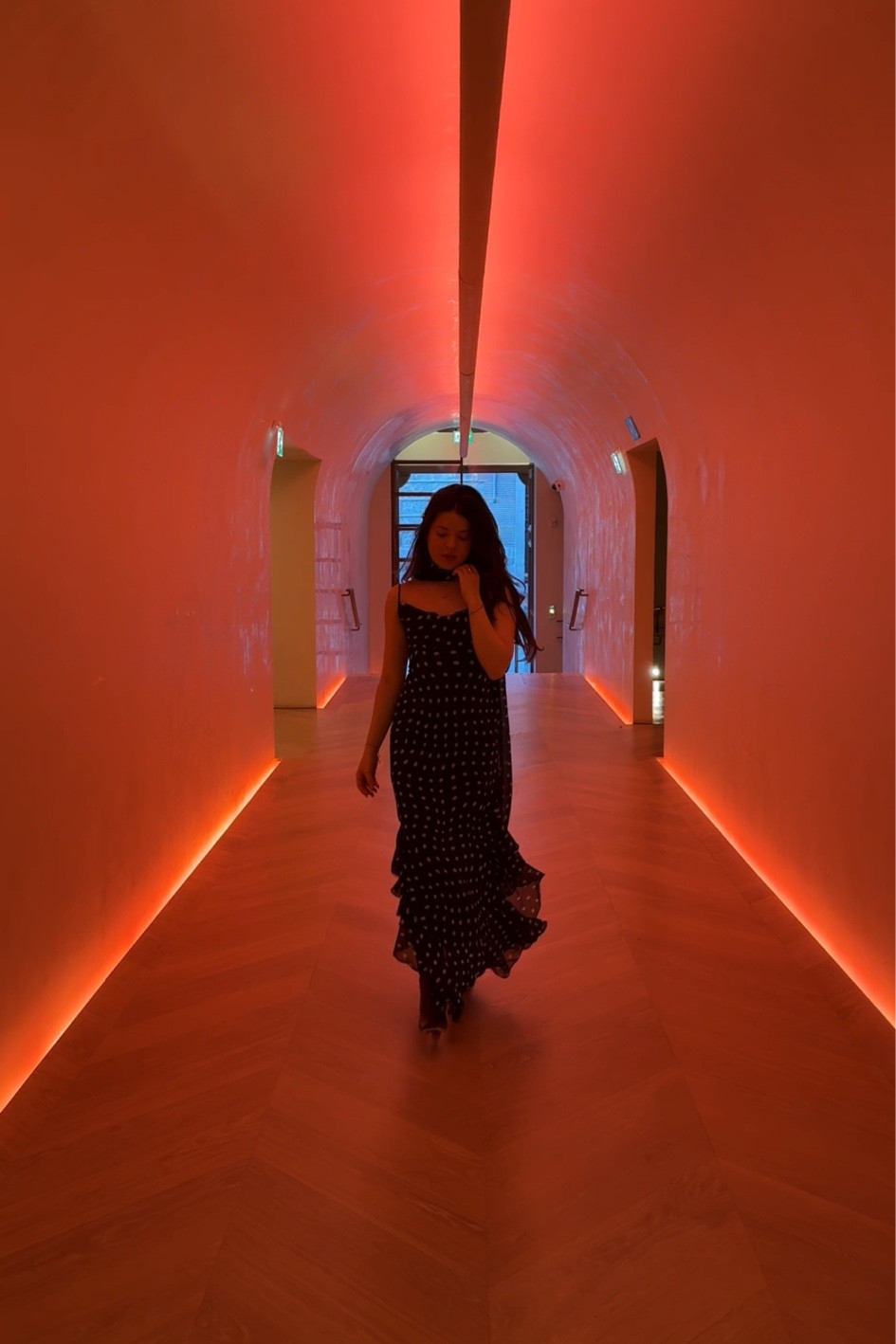 Polka dot ruffle dress