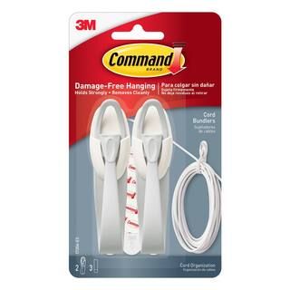 Command Cord Bundlers, Gray, Damage Free Organizing, 2 Cord Bundlers and 3 Command Strips 17304-E... | The Home Depot