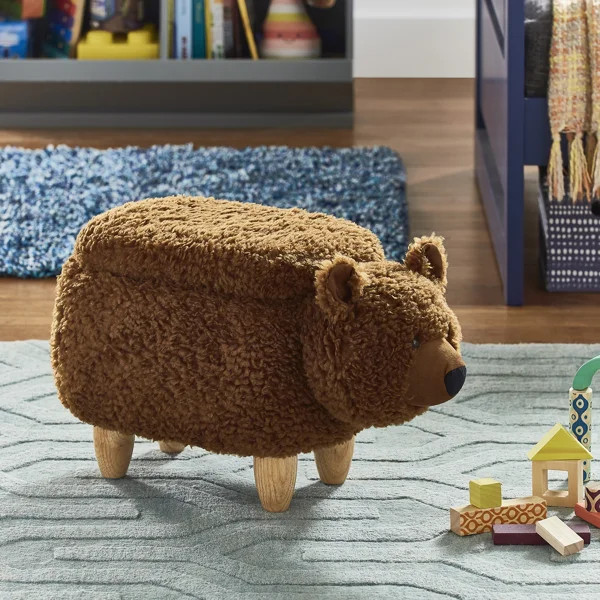 Ranie Brown Bear Animal Storage Ottoman | Wayfair North America