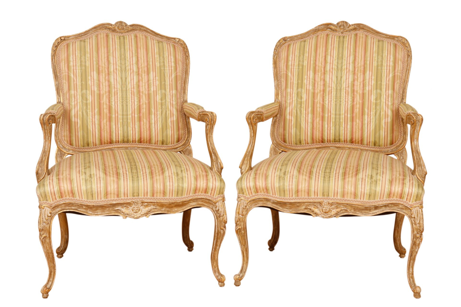 Louis XV French Armchairs - Set of 2 - Interesting Things - Beige | Lounge Chair, Easy Chair - Comfortable, Sturdy, Durable | One Kings Lane