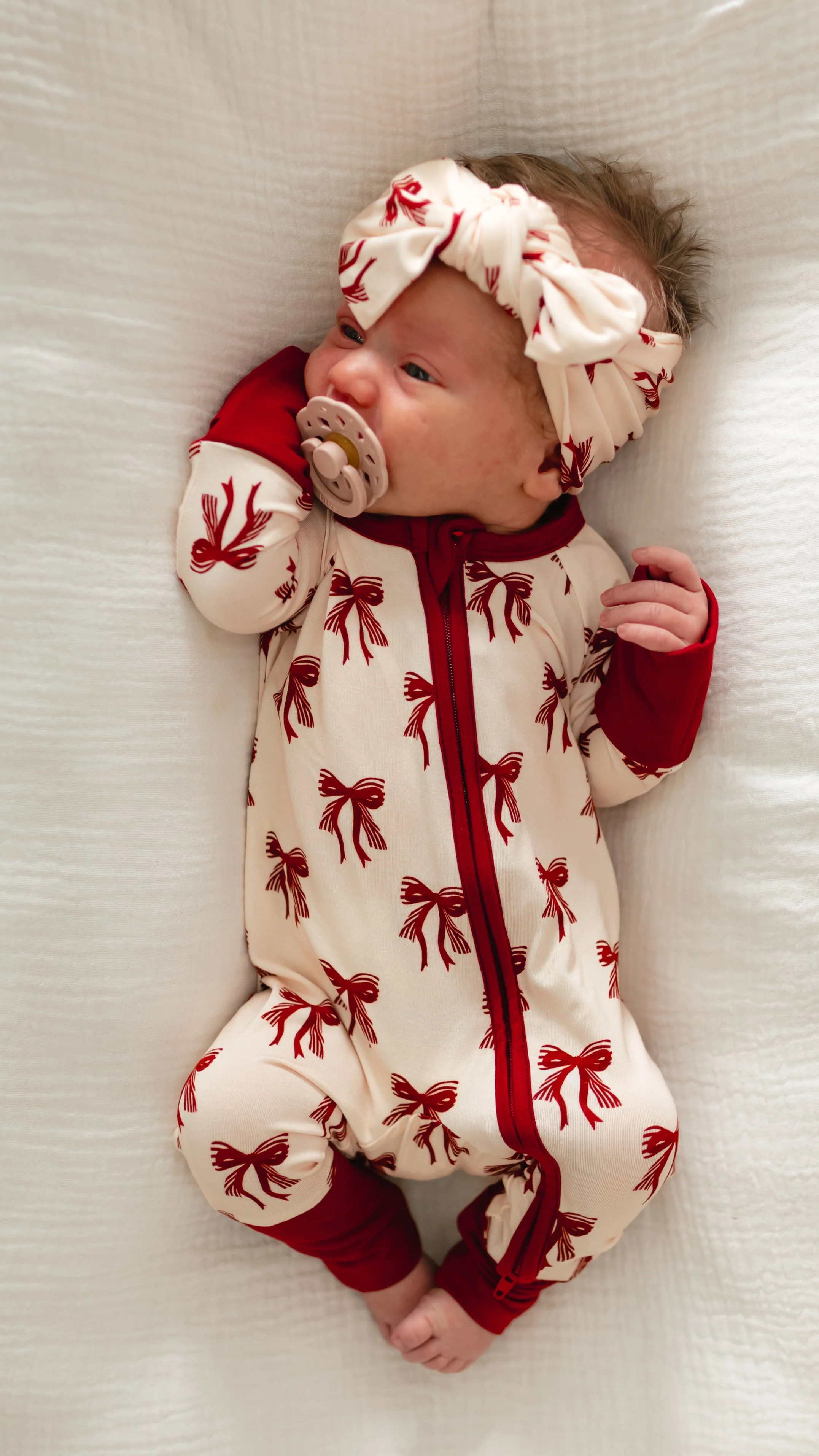 Infant Romper in Christmas Bows | Silks Design