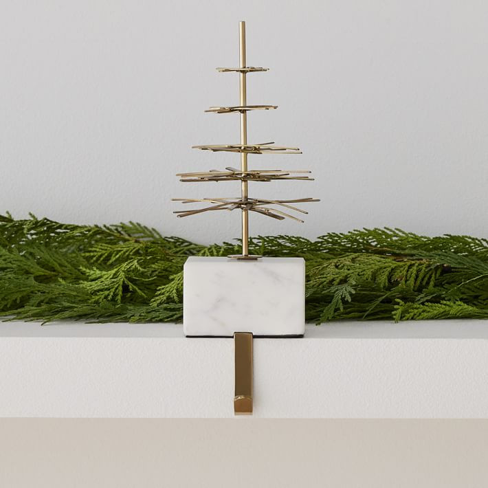 Metal & Marble Tree Stocking Holder | West Elm (US)