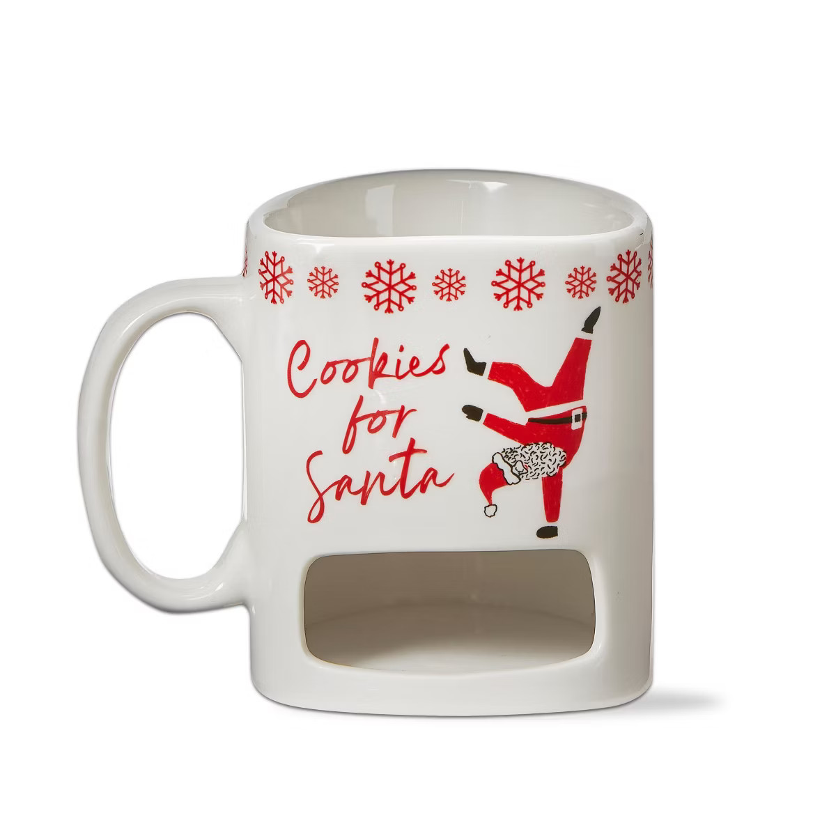 tagltd Cookies For Santa Sentiment Mug Bone China White Dishwasher Safe Mug with Pocket for Cooki... | Target