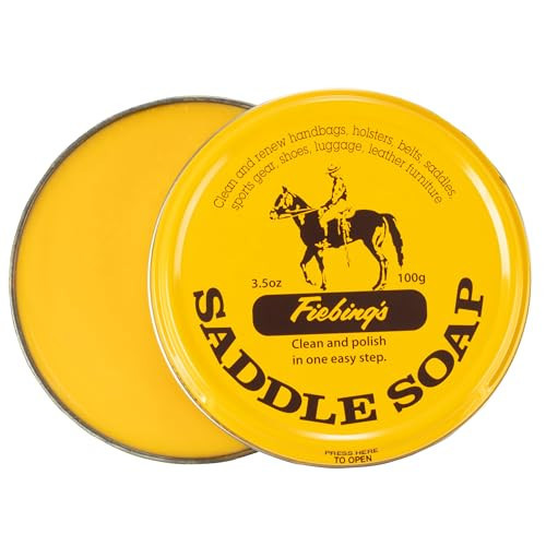 Fiebing's Yellow Saddle Soap for Leather (3.5 oz Tin) - Leather Cleaner & Conditioner to Soften, Protect & Restore Leathercraft - Leather Soap for Car Seat, Couch, Shoe, Purse, Boot, Bag, & Saddles | Amazon (US)
