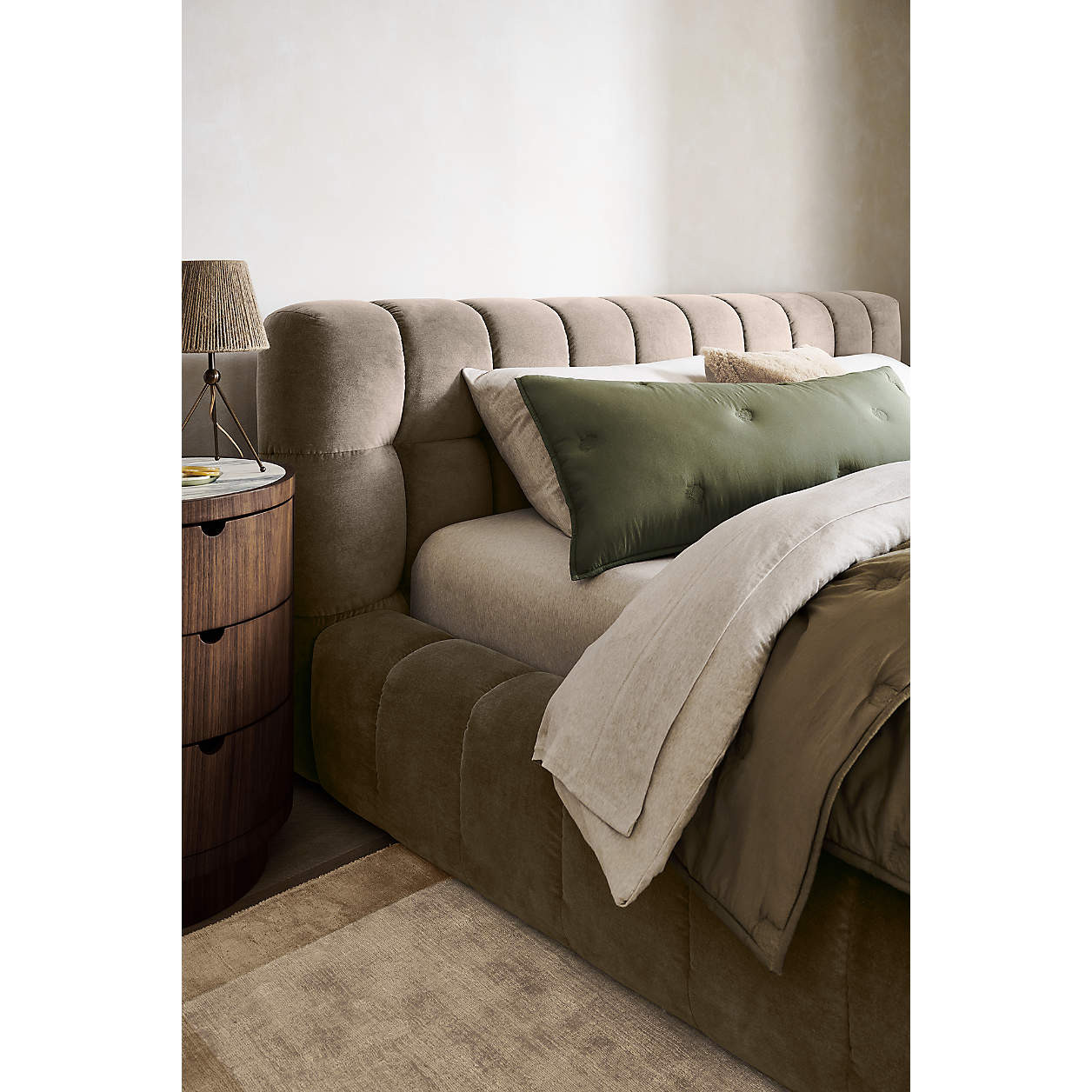 Cozysoft Organic Cotton Jersey Oatmeal Brown King Duvet Cover + Reviews | Crate & Barrel | Crate & Barrel