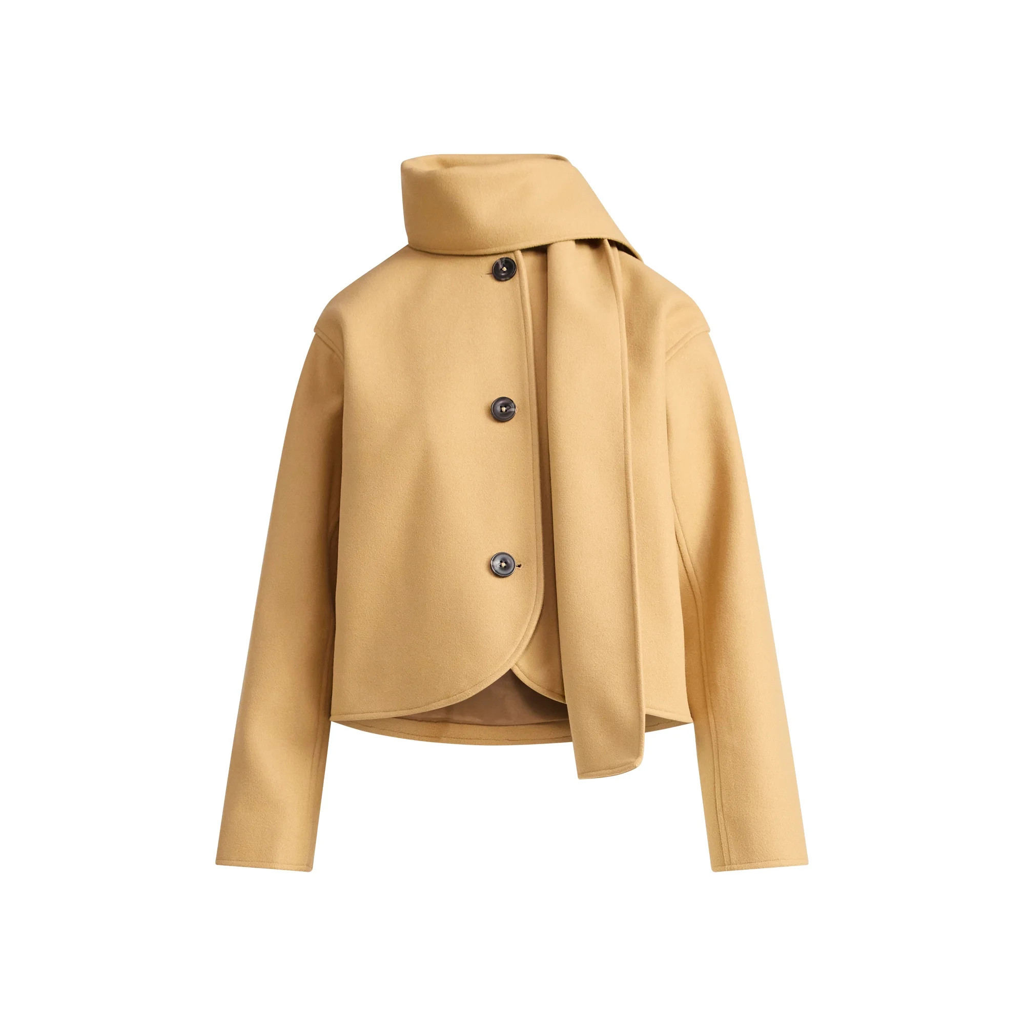 Free Assembly Women's Faux Wool Jacket with Scarf, Sizes XS-XXL - Walmart.com | Walmart (US)