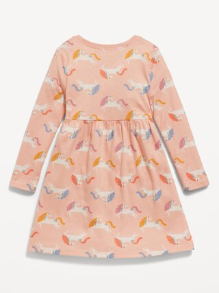 Fit & Flare Printed Jersey Dress for Toddler Girls | Old Navy (US)