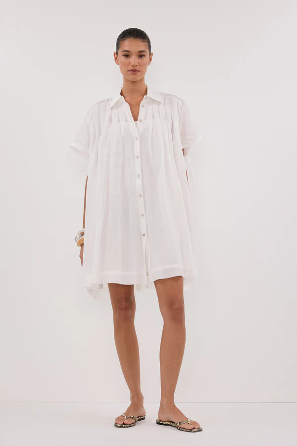 CARMEL WHITE RAMIE MINI DRESS | DISSH