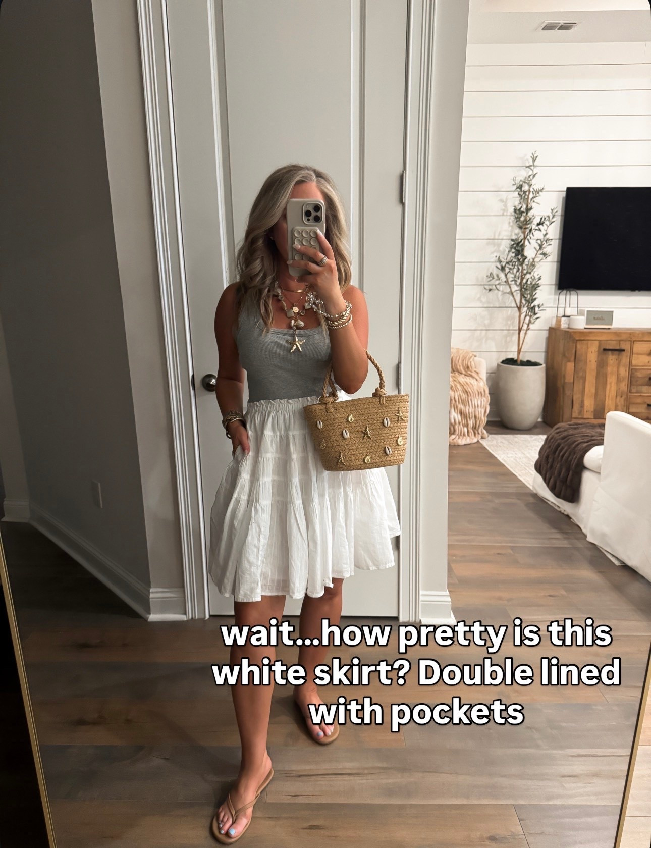 Walmart fashion Walmart finds white skirt with pockets, summer outfit, vacation outfit