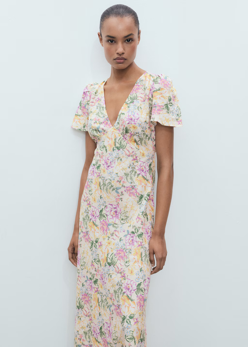 Floral linen-blend dress - Women | MANGO USA | Mango (US/MX/AU)