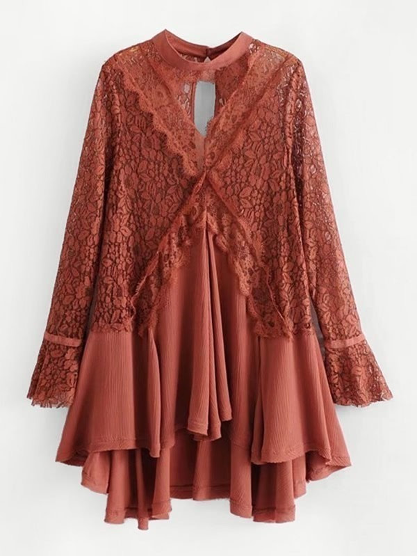 Robe asymétrique en dentelle | SHEIN