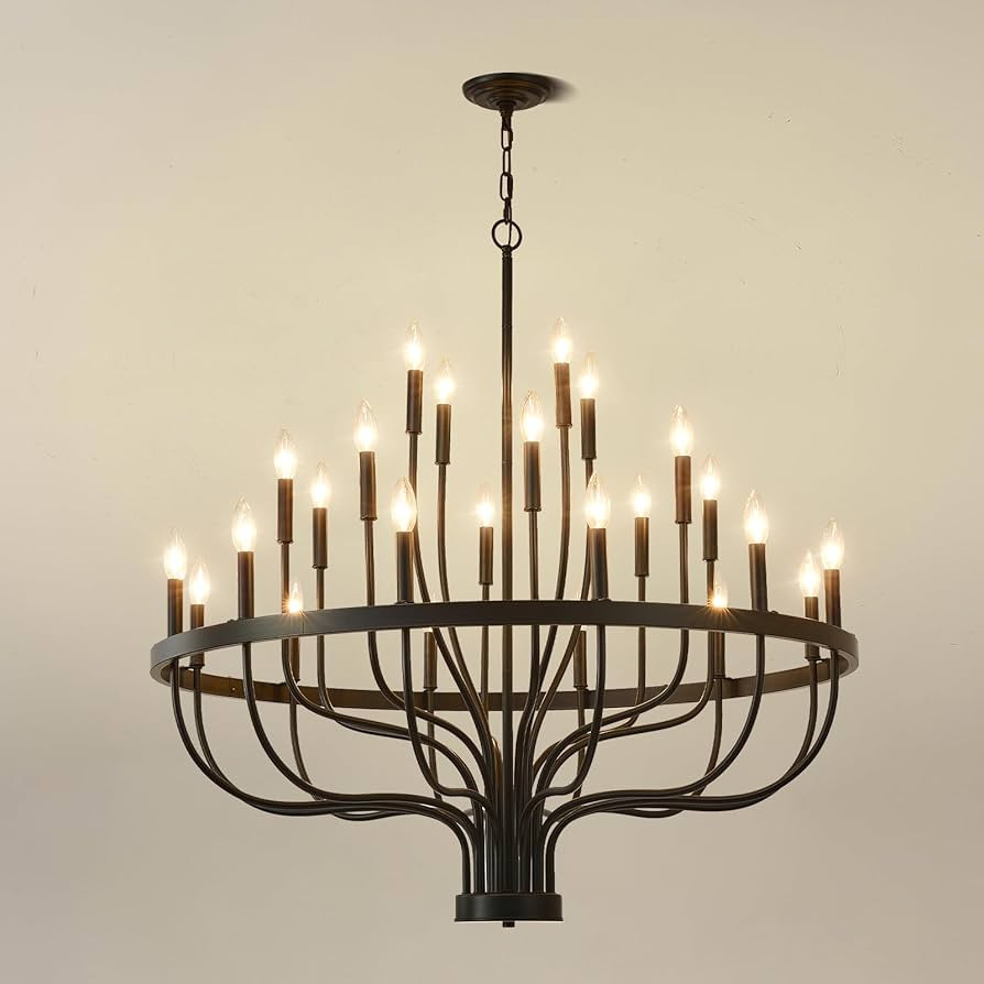 VBKK Black Chandelier Light Fixture 40" 24-Light, Farmhouse Chandelier for Dining Room, Modern In... | Amazon (US)