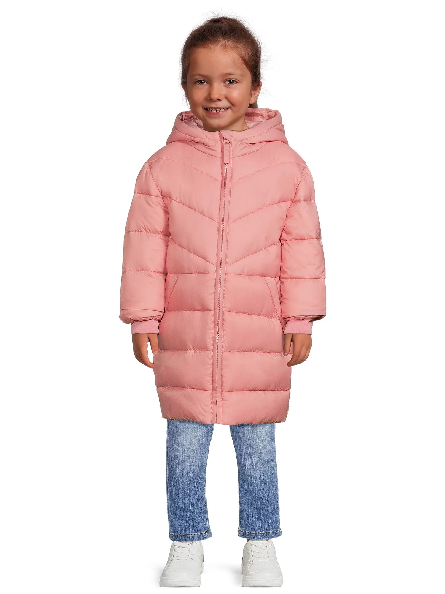 Wonder Nation Toddler Long Length Puffer Jacket, Sizes 12M-5T | Walmart (US)