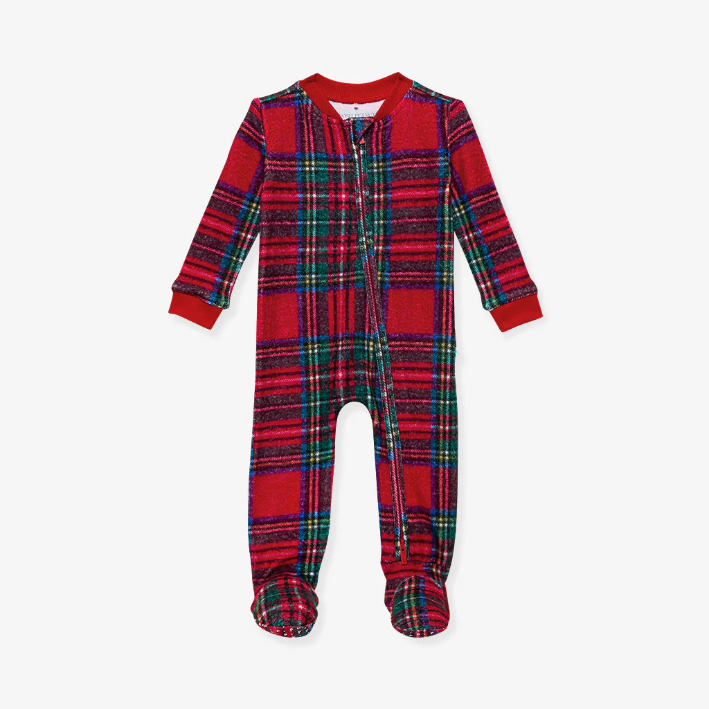 Red Tartan Plaid Pacci™ Zippered One Piece | Posh Peanut