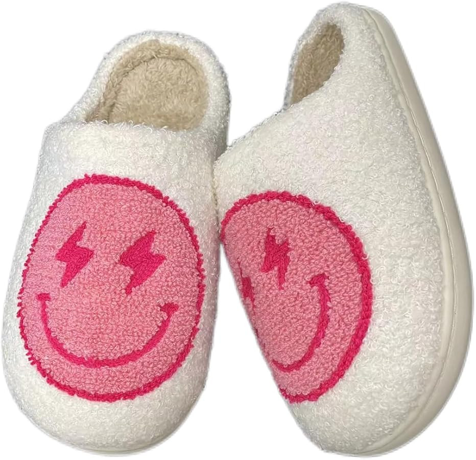 Women's Men's Happy Face Heart-shaped Cat Slippers - Retro Leopard Print, Memory Foam, Soft Plush... | Amazon (US)