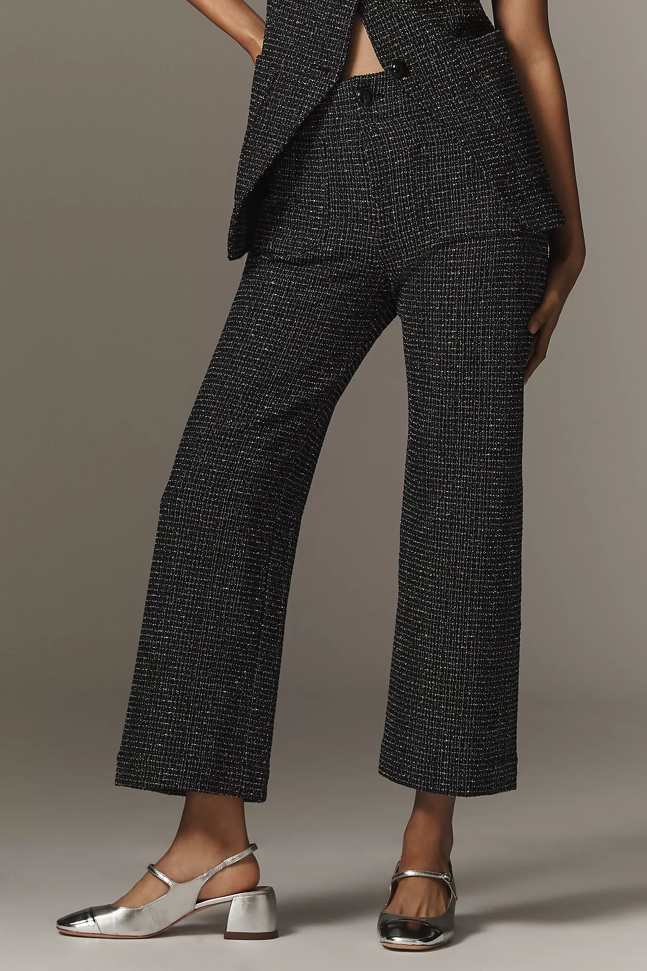The Colette Cropped Wide-Leg Pants by Maeve: Merrick White Tweed Edition | Anthropologie (US)
