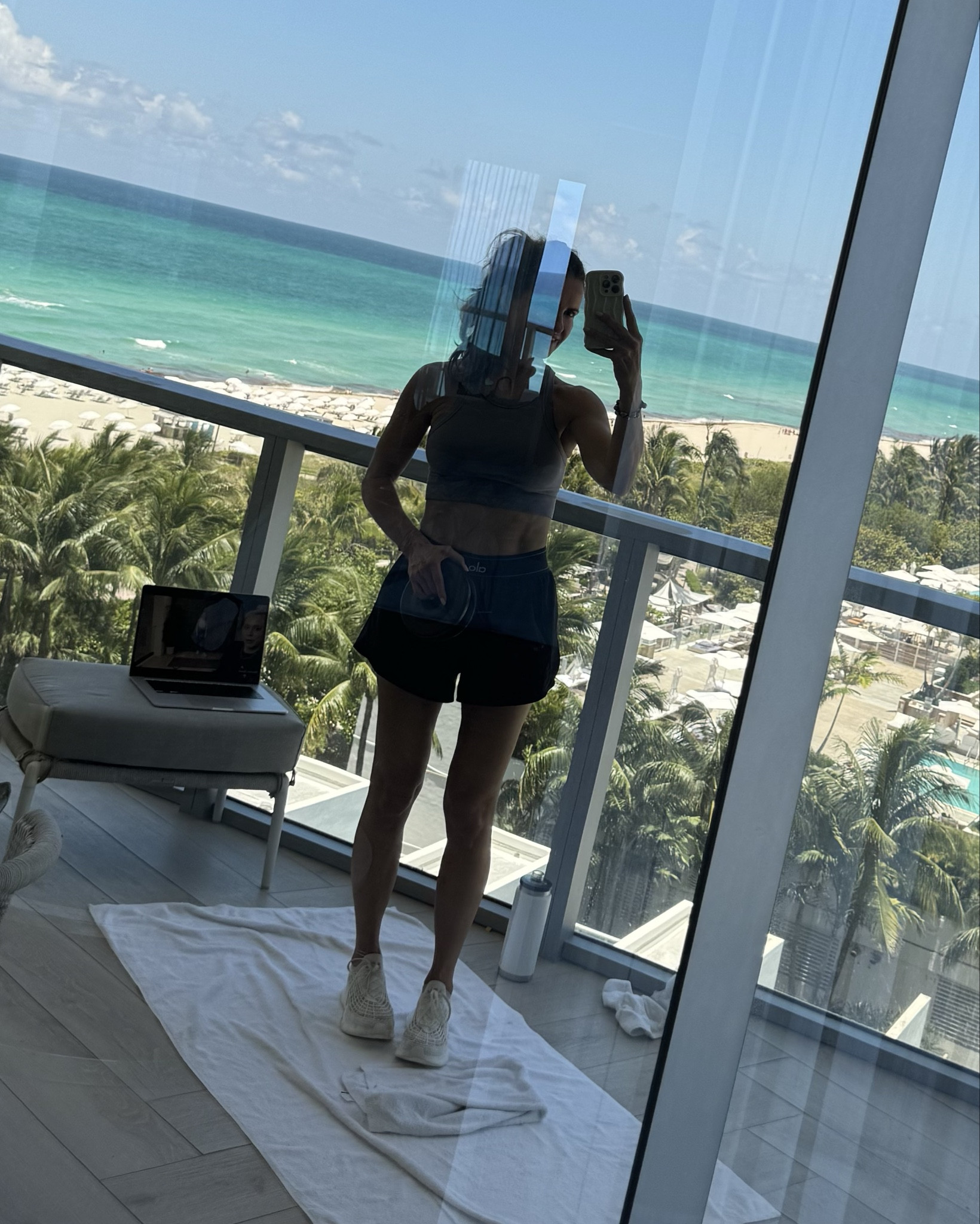 took 4 days off since i got miami now it’s #nevermissamonday w my girls @ashley_eckhoff & kelly doing my best at-home (or at-hotel) workout 

shop all my fav workout & wellness essentials below...

#LTKTravel #LTKFindsUnder50 #LTKActive