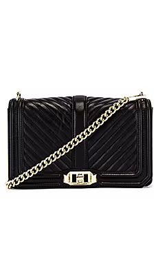 Rebecca Minkoff Chevron Quilted Love Crossbody Bag in Black from Revolve.com | Revolve Clothing (Global)
