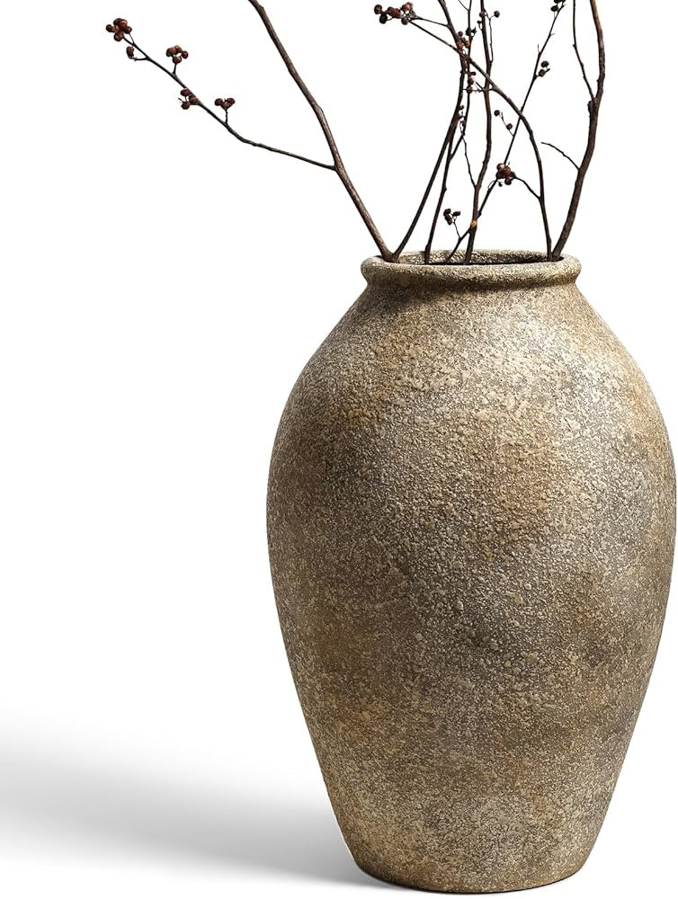 LE TAUCI Ceramic Flower Vase, 13.2 Inch Large Rustic Farmhouse Vase, Tall Floor Vase for Home Dec... | Amazon (US)