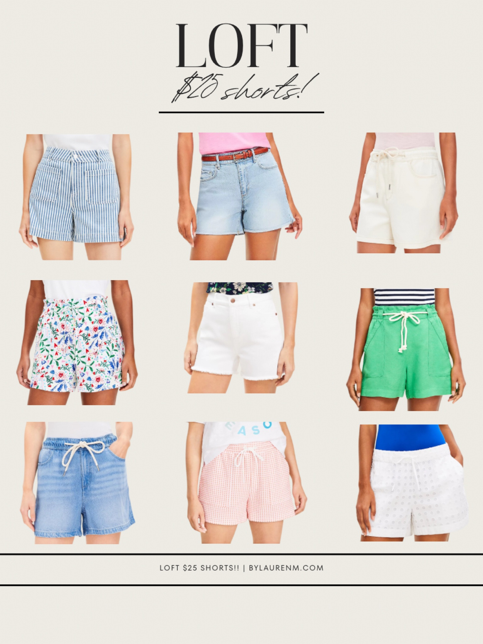Today only deal! $25 shorts! Denim shorts, floral shorts, stripe shorts, striped short, pull on shorts, elastic waist shorts. @loft

#LTKSaleAlert #LTKFindsUnder50 #LTKFindsUnder100