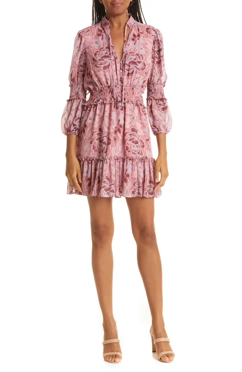 Rowe Floral Print Smocked Fit & Flare Dress | Nordstrom