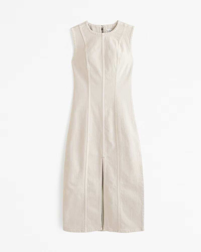 Shell Denim Midi Dress | Abercrombie & Fitch (US)