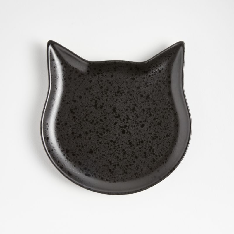 Matte Black Cat Halloween Salad Plate + Reviews | Crate & Barrel | Crate & Barrel