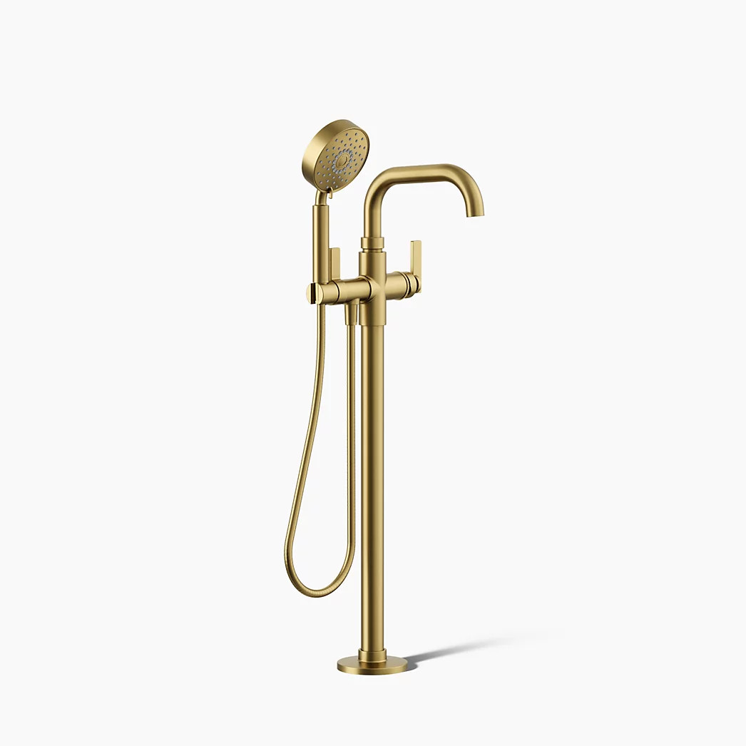 Castia™ by Studio McGee Floor-mount bath filler trim with handshowerK-T35924-4-2MB | Kohler