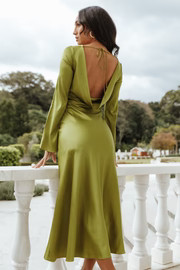 Juxt Open Back Midi Dress - Green | Petal & Pup (US)