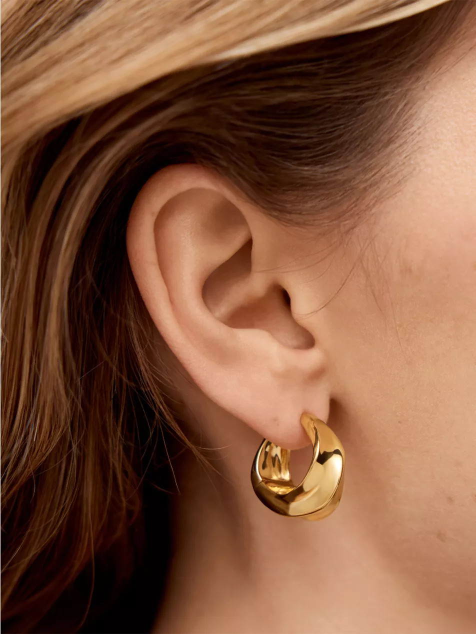 Nomade Small 18ct Yellow Gold Vermeil Hoop Earrings | Selfridges