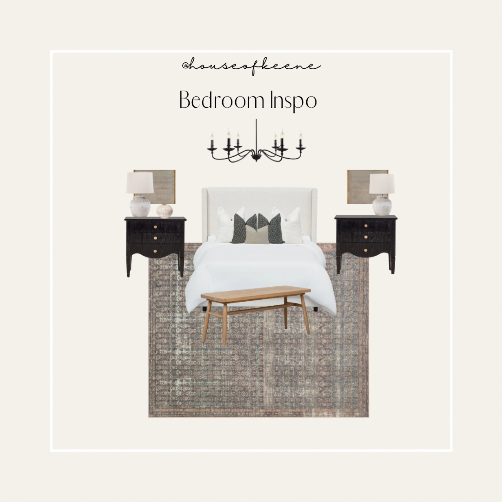 Bedroom Inspiration 

Upholstered Bed | Rug | Nightstands | Black Nightstands | Lamps | Art | Wall Art | Lighting 

#LTKhome #LTKsalealert #LTKunder100